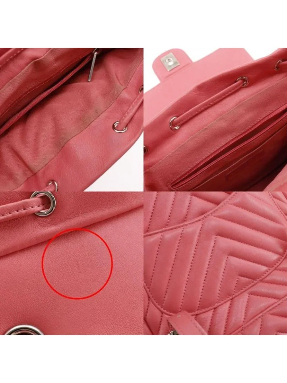 Chanel Chevron Stitch Chain Backpack Lambskin Pink - Picture 8 of 10